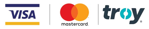 Visa, Mastercard, Troy ödeme logoları